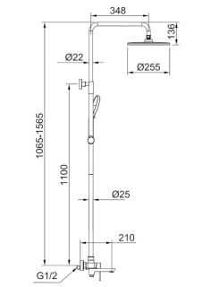 Душевая стойка Raglo R03.24.03 золотой сатин